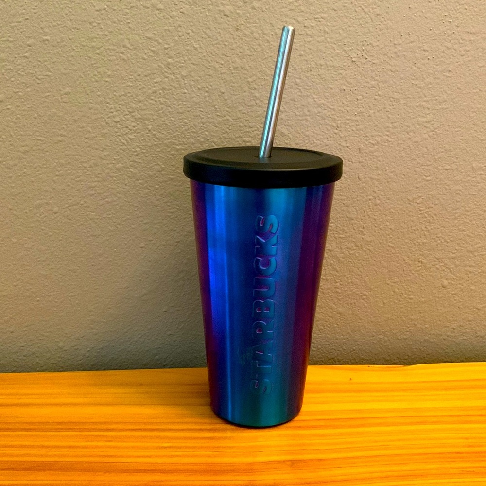 Starbucks Metal Tumbler Cup With Metal Straw